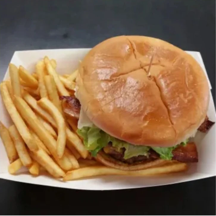 Pete’s burger with fries