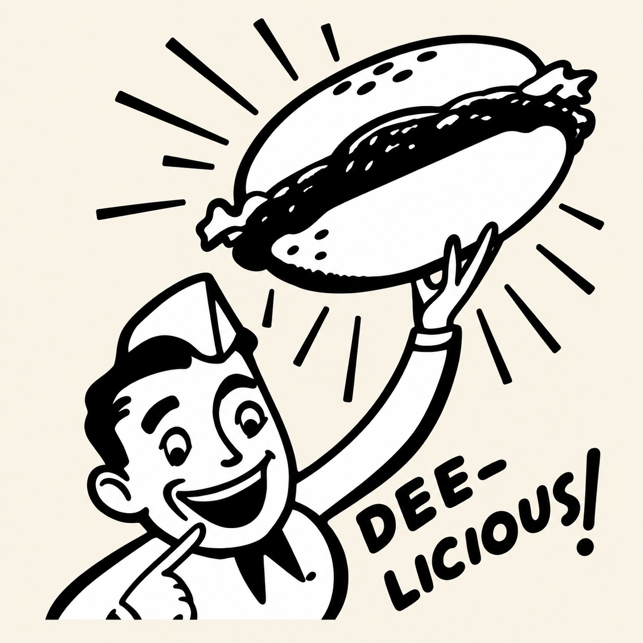 Recreated Pete’s Dee-licious burger mascot
